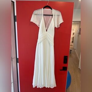 Katie May Cream Flutter Sleeve Gown